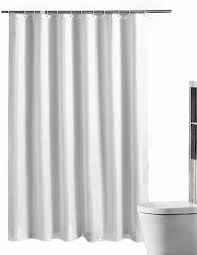 AmazonBasics Shower/ Bathroom Curtain (72 x 72 inches, White, With Hooks, Water-repellent, Polyester Material)