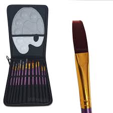 Chitrakala  Artist Painting Brush Set  (Includes 12 Piece brushes, Palette and Knife in Zippered Carry Case)