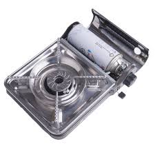 Hans Compact Portable Gas Stove Ms-1501  (Butane Gas canister, Adjustable flame, Long textured grates, Automatic shut-off safety lock, Piezo ignitor safety lock, Durable carrying case)