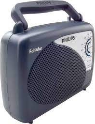 Philips DL167 Portable FM Radio (Table top, 2 x R20 Battery, Frequency Range 520- 1605 kHz AM and 88- 108 MHz FM, Telescopic Aerial, 3 V DC External Socket)