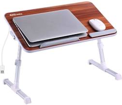 Portronics My buddy plus Adjustable Laptop Table  (Elegant Portable desk, Vertical Extension of Legs, Angular Adjustments (0-30 degrees) of Top, Noiseless Fan speed of 1800 RPM)