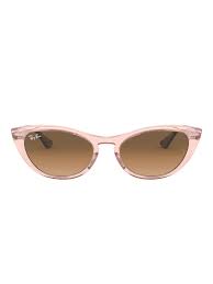 Ray-Ban Cat Eye Sunglasses for Women  (Anti-Reflective, Brown Lens, Transparent Light Brown Frame, Sunglasses comes with a case and Lens cleaning cloth )