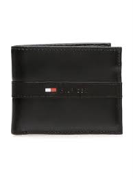 Tommy Hilfiger Black Solid Genuine Leather Wallet for Men TH/HEXTONGCW01CR  (Two compartments, Flap Coin Pocket, Number of Card Holders 4, Wipe with a clean, dry cloth to remove dust)