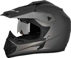 Vega Off Road Full Face Helmet OR-D/V-DK_M (Built in Goggles, Detachable and Washable Interior, ISI Certified)