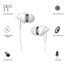 boAt BassHeads 100 in-Ear Wired Earphones (Super Extra Bass, With Mic, Without Noise Cancellation, Hawk Inspired Design, Perfect Length Cable)
