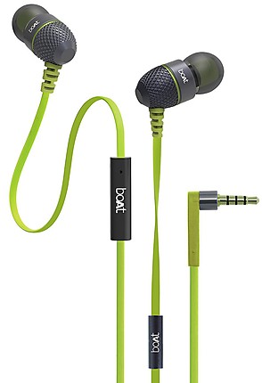 boAt BassHeads 225 (Super Extra Bass with Mic, In-Ear, Wired, Without Noise Cancellation, Tangle Free Cable, Carry Case
)