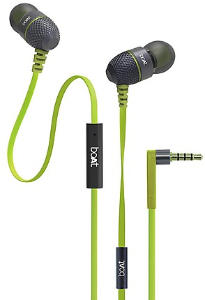 boAt BassHeads 225 (Super Extra Bass with Mic, In-Ear, Wired, Without Noise Cancellation, Tangle Free Cable, Carry Case
)